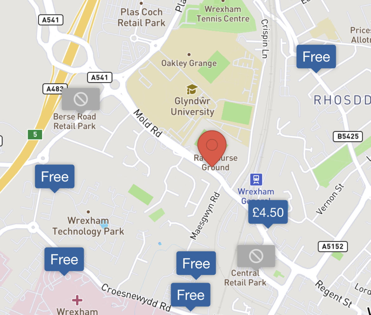 Wrexham Parking Best Match Day Parking from £1 Parking, Pubs and